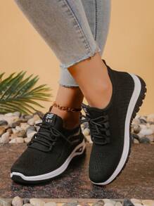 2025 Lente Nieuwe Dames Casual Sneakers Dikke Zool Vetersluiting Mode Koreaanse Stijl