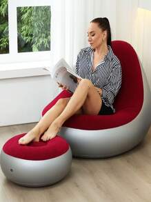 1 Stück aufblasbares Sofa, aufblasbarer Campingstuhl, aufblasbares lässiges Sofa, aufblasbarer Stuhl, faltbarer tragbarer aufblasbarer Stuhl, geeignet für Wohnzimmer, Schlafzimmer, Leseraum, Balkon, Outdoor-Camping, einfach zu verstauen und transportieren, Lässig und Unterhaltung, Studentenwohnheim, Rückenlehnstuhl