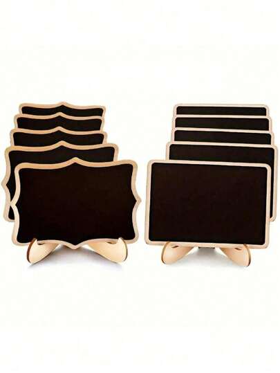 10Pcs Mini Blackboard Display Panel Decoration, With Blackboard Pens,Home Decoration Signs, Mini Message Board Display Wooden Blackboard, Wedding Table Numbers, Baking Display, Hotel, Banquet, Dessert, Table Cards, DIY Projects, Etc. Back To School Room Decor School Supplies