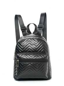 女孩彩虹绗缝设计新颖包 - 黑 - 查看 1