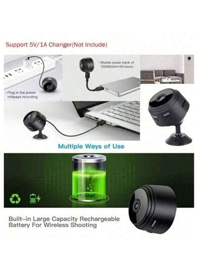 1pc Mini Small Camera, Hidden Radio Camera Bracket, WIFI Connection, Can Be Controlled By Mobile APP To Horloge Monitor, Living Room, Office Car Outdoor. view 9