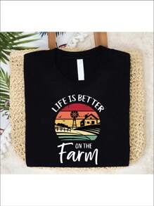 Life Is Better On The Farm Shirt, Farming T-Shirt, Farm Life Tee, Farmer Gift Shirts, Farm Animals T-Shirts, Country Girls Matching Tees. TTD-1091