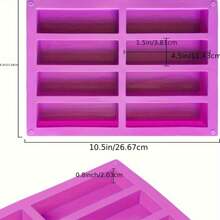 1pc Silicone Granola Bar Mold, Candy Bar Mold, Rectangle Protein Bar Mold, For Baking Chocolate Bars, Cereal Bars, Cheesecake, Brownies