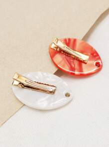 2 piezas de Clip lateral de acetato con estilo de palacio rojo y blanco, accesorio de pelo versátil con perlas