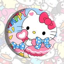 Sanrio 1 pièce Insigne à bulles des personnages Sanrio, broche dessin animé en alliage d'étain de 5,8 cm, accessoire