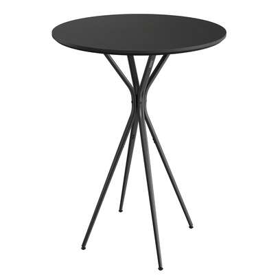  VASAGLE Bar Table, Round Cocktail Table, High Pub Table, 60 X 60 X 105 Cm, Metal Frame, Kitchen, Home Bar, Living Room, Modern Style, Ink Black And Matte Black