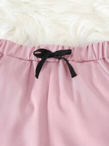 2 Peças Conjunto: Calça Cargo da Moda + Camiseta com Estampa da Letra Los Angeles, Conjunto de Verão para Meninas Adolescentes