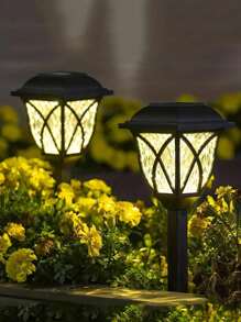 2/6Pcs Solar Outdoor Path Lights, Waterproof Small House Garden Lights, Lawn Lights, Solar Lights Landscape Decorative Lighting, For Home Decor Yard/Garden/Landscaping/Walkway/Patio/Lawn Path LED Outdoor Lights (Warm Light/White Light) - Multicolor - View 4