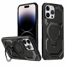 Funda protectora para teléfono compatible con iPhone 16, 15, 14, 13, 12, 11 Pro/Pro Max/Plus, iPhone XR/XS/XS Max, con soporte magnético giratorio 360° invisible, carga inalámbrica magnética y textura mate a prueba de golpes.