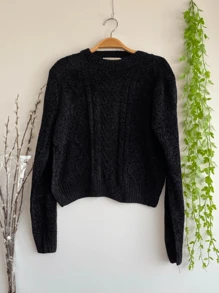 Women's Blouse Cacharrel Modal Sweater With Elastic - Black - View 1