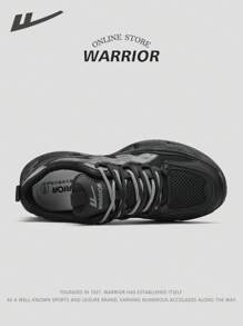 1 Đôi Giày Chạy Bộ Cho Cặp Đôi Dòng Warrior 2025 Mới, Cổ Thấp Có Dây Buộc Phía Trước, Thích Hợp Cho Mùa Xuân & Mùa Hè, Nhẹ, Thoải Mái, Thoáng Khí, Kiểu Dáng Đơn Giản, Thường Ngày Nhưng Thời Trang, Phù Hợp Với Mọi Mùa, Bền, Thích Hợp Cho Thể Thao, Chạy Bộ - màu xám đen - Xem 5