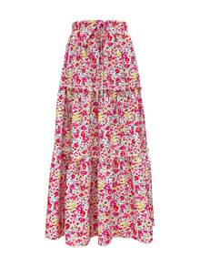 Váy họa tiết hoa xếp tầng viền bèo nhún phong cách Boho thường ngày cho kỳ nghỉ/mùa hè của phụ nữ - Nhiều màu - Xem 2