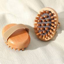 1pc/2pcs Strong Exfoliating Body Brush, Soft-Bristle Anti-Slip Wooden Dry Brush For Body Exfoliation, Suitable For Wet Or Dry Exfoliating, Deep Cleansing (Wooden Color May Vary Slightly)