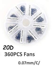 360-560pcs 10D 20D 30D 40D Pre-Made Fluffy Eyelash Extensions Mixed Tray, C/D Curl 0.07mm 8-15mm Mixed Length Pre-Made Eyelash Clusters, Handmade Pointed Loose Powder Eyelash Clusters, Thin Base - D - View 10