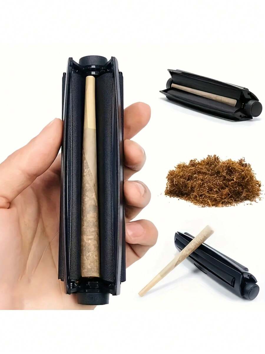 BROS 1个便携式手动卷烟器 - 快速完美，78/110毫米锥形设计，无需电源 - 耐用塑料材质，适合日常使用和清洁，附赠预卷烟锥收纳盒