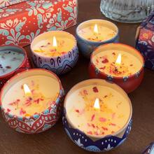Set de 6 velas de cera de soja sin humo en latas de metal de 2.2 oz cada una, con una sola mecha y un tiempo de combustión de talla grande de 20 horas, adecuadas para yoga, baño, celebraciones estacionales y decoración navideña, regalo ideal para familiares y amigos