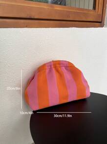 Bolso de embrague a rayas con estilo de retazos vintage, clásico estilo vacacional, necesidades de playa, artículos esenciales de playa, cosas de playa y artículos esenciales de verano, el bolso vacacional talla grande reciente