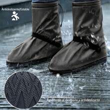 Pvc Waterproof Shoe Covers With Reflectors,Cover Non Slip Waterproof Shoe Covers Reusable Protectors Covers High Top Snow Boots Galoshes Overshoes For Men Women Outdoor Cycling Camping Fishing - 黑色 - 查看 7