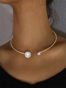 1pc Rhinestone Embellished Choker Necklace, European And American Fashion - Diamond - View 9