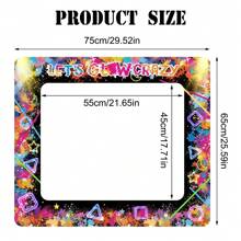 1 PC Inflatable Selfie Frame,75*65 Party Photo Props,Retro Fluorescent Inflatable Party Photo Booth Frame For Women Men Birthday Party Inflatable Picture Frame Prop Birthday Party Decorations