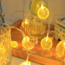 1pc 30 LED 4.5M Orange Lemon Shape Decorative Lights For Bedroom, Party, All Season Decor, Stairwell Handrail, Window Curtain - Warm White - View 3