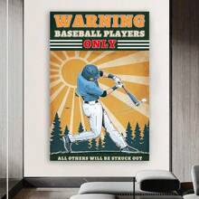 Framed Vintage Baseball Signs-Warning Baseball Players Only Sign
