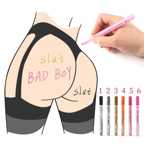 Sex Toys SM Product BDSM Sex Erotic Accessories Washable Graffiti Pen Erasable Pen Adult Games Sm Flirting Tools Body Painting Pen BDSM Markers DIY Humiliation Makeup Writing Mark Sex Toys For Women Couples Fetish Sex Tool Adult Game Adult Pleasure Sexual Wellnes