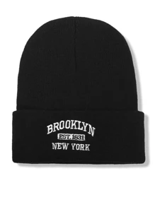 1 pieza Gorra sin visera cómoda y casual para hombres con bordado del nombre de la ciudad