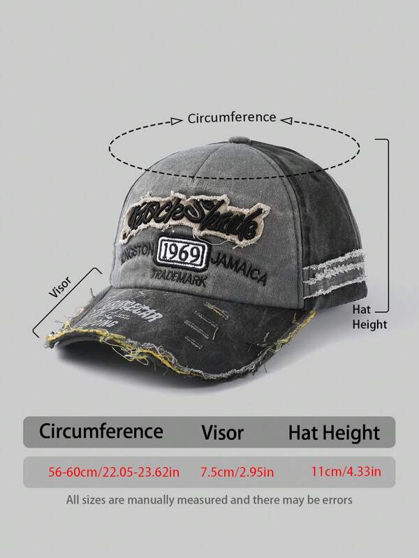 1pc Unisex Vintage Distressed Washed Ripped Casual Baseball Cap, Suitable For Daily Commute