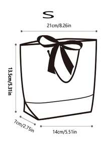 1pc/5pcs/10pcs Elegant Minimalist Black, White & Gold Framed Butterfly Decor Gift Bags, Large Horizontal Tote Bags, Black Frame & Gold Frame White Paper Bags, Premium Minimalist Shopping Bags, Suitable For Halloween Party, Christmas Party, Back To School Outdoor Activities, Clothing, Cosmetics, Summer Weddings, Family Gifts, Couple Gifts Valentine's Day