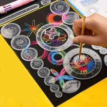 1 Pack Of 22pcs/Set Multipurpose Ruler, Transparent Magic Template, Create Stunning Spiral Patterns, Draw Various Designs, Multifunctional Geometric Drawing Ruler, Magical Drawing Kit (Random Color)