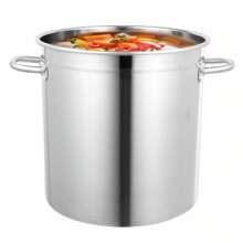OUKANING 35l Large Deep Cooking Stock Pot Stainless Steel 201 With Lid For Catering New - 1 - View 2
