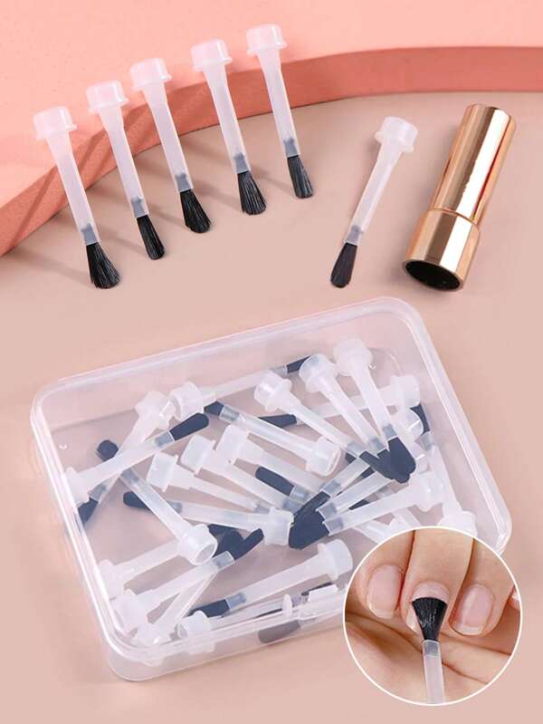 Beautizon Nailartlab 10 stuks/25 stuks wegwerpnagellakborstels, vervangende nagellakflesborstels, multifunctionele vloeibare applicatorborstel voor manicure geltoolset, eenvoudig en handig