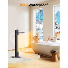 Fan Heater, 1500W 36inch Indoor Heater  With 3 Heating Levels, Tip-Over & Overheat Protection, IPX5 Waterproof Tower Space Heater For Patio Backyard Garage Restaurant Home /Portable Electric Heater