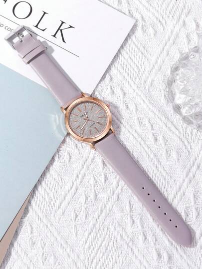 The 1pc Horloge Is able Com Tafel PU Belt Women, Quartz Men Student Parties, Festivals, Weddings, Wear. It Best Women During Back To School Season, Graduation view 4