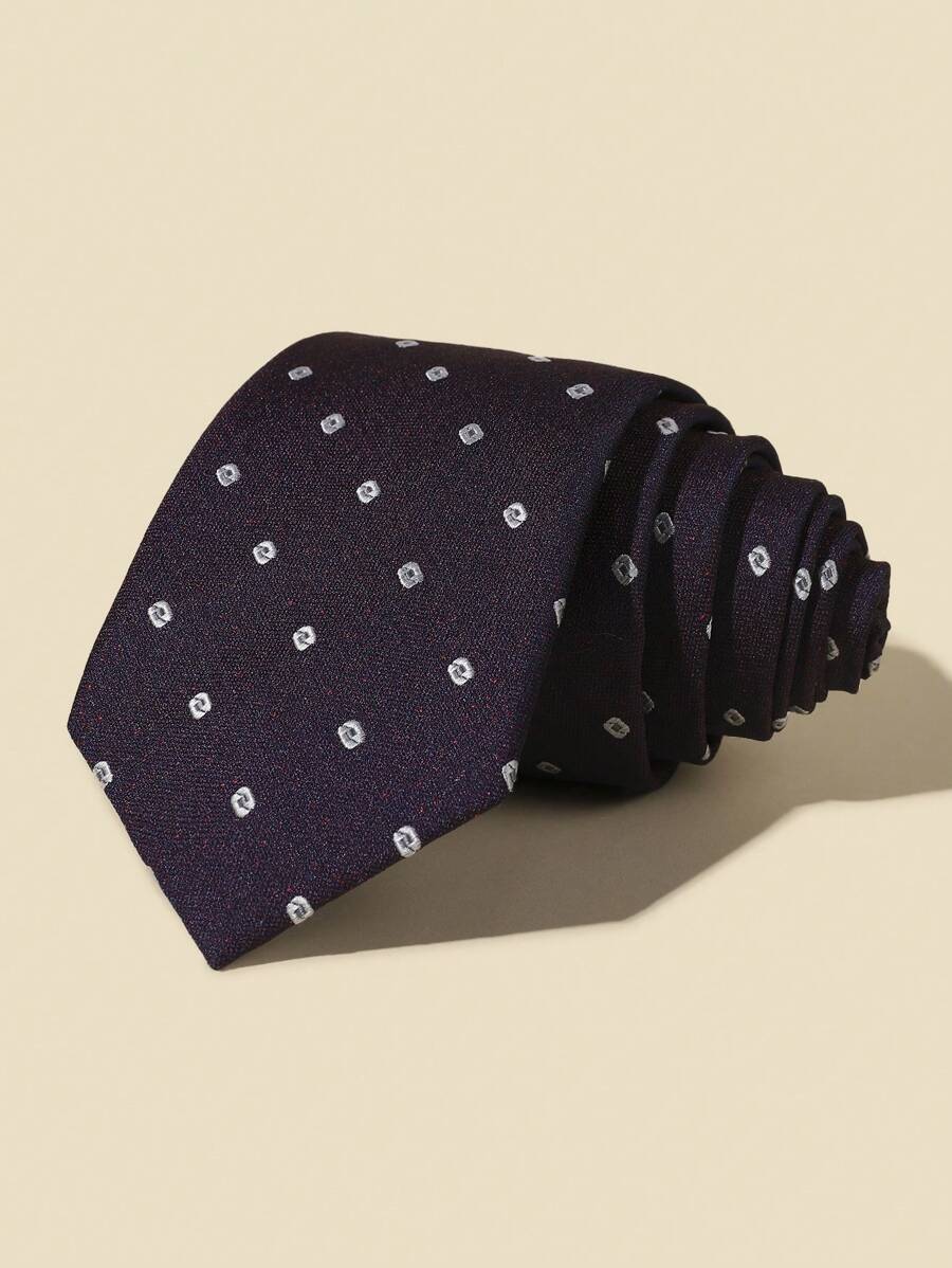 1pc Formal Luxury Gentleman's 7cm Wide Necktie, Versatile Subtle Purple Handmade Tie - Purple - View 1