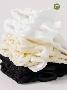 6 pares de calcetines de encaje finos de verano de color liso, calcetines de mujer de media caña simples