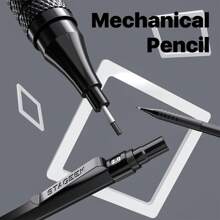 35 件套艺术自动铅笔套装带盒，0.5 0.7 0.9 2.0 石墨金属绘图绘图铅笔，卷笔刀橡皮擦 384 件铅芯替换装（6B 4B 2B HB 2H 4H 颜色）用于书写素描的铅笔，黑色返校 - 黑色 - 查看 8