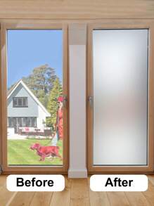 1PC Frosted Sunshade Anti-Privacy Window Film, UV Protection, Electrostatic Adsorption, Suitable For Bathroom, Living Room, Home, Office Door Decoration Frosted Gifts Birthday Graduation
