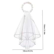 1pc Elegant Flowers And Tulle Bridal Veil-Romantic White Wedding Headdress, Suitable For Brides And Parties.