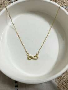 925 Sterling Silver Exquisite Jewelry Best Friend Eternal Infinite Love Pendant Necklace Lady Gift Silver Chain Zirconia Necklace - Infinity Symbol Necklace - View 3