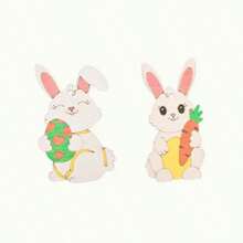 18 件复活节装饰品套装，DIY 鸡蛋、兔子和鸡，木制复活节装饰品适合涂鸦，适合家庭节日。 - 彩色 - 查看 2