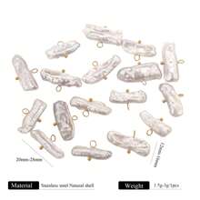1 Pieza Colgante de acero inoxidable de tamaño aleatorio con perla de agua dulce natural rosa de moda para hacer collares, aretes y otros accesorios de joyería para uso diario