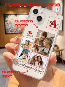 1 Stück individuell gestaltbare 3-Bild Kombination DIY TPU transparente Schutzhülle mit Linsenschutz, kompatibel mit Apple iPhone 16 Pro Max/16 Pro/15 Pro Max/14 Pro Max/13 Pro Max, A12/A13/A14/A15/A52/A54/A55, 13C, OPPO A15/A17, Honor X6A/X7B/X8B/X6, S23 Ultra/S24 Ultra, A52S, VIVO, OPPO, Redmi