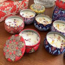 Set de 6 velas de cera de soja sin humo en latas de metal de 2.2 oz cada una, con una sola mecha y un tiempo de combustión de talla grande de 20 horas, adecuadas para yoga, baño, celebraciones estacionales y decoración navideña, regalo ideal para familiares y amigos