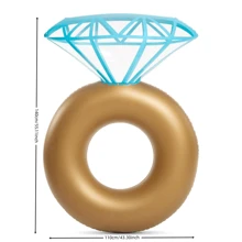 1 pieza Anillo de natación inflable, Anillo de natación de diamante, Anillo flotante de PVC para juegos acuáticos - Multicolor - Ver 2