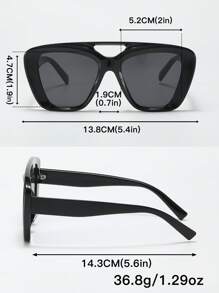 1 pieza Gafas de moda estilo piloto de doble puente retro Y2K, adecuadas para mujeres y hombres, para vacaciones en la playa en verano, al aire libre, y para viajar