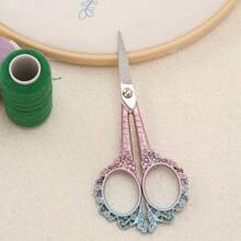 复古不锈钢缝纫剪刀，尖头手工小剪刀，绣花剪刀，手工小剪刀适用于布料裁剪、刺绣、缝纫、办公纸张裁剪工具 - 彩色 - 查看 15