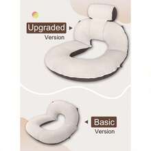Reading Pillow, Back Pillow For Sitting In Bed For Reading, Nurse & Relax, Reading Pillow For Adults, Moms & Kids, Sit Up Pillow For Bed (Dot Velvet-Brown, Upgraded)