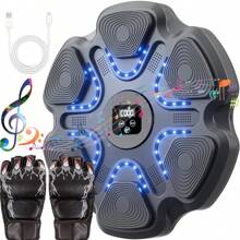 Machine de boxe musicale avec gants de boxe, machine de boxe murale avec musique, équipement de boxe intelligent, machine d'entraînement de boxe musicale, 9 modes et vitesses